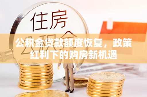 竹田公积金贷款额度恢复，政策红利下的购房新机遇