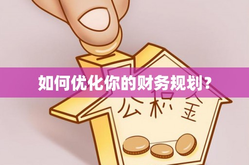竹田如何优化你的财务规划？