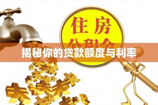 竹田揭秘你的贷款额度与利率