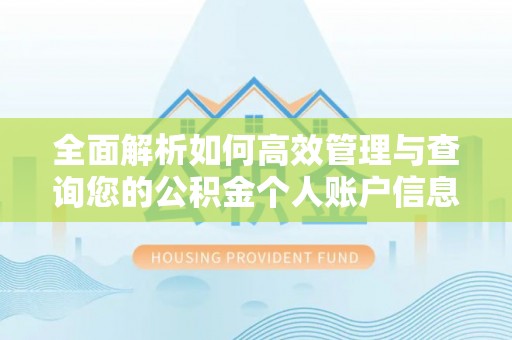 竹田全面解析如何高效管理与查询您的公积金个人账户信息