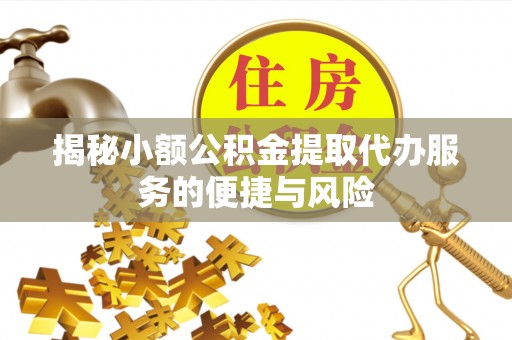 竹田揭秘小额公积金提取代办服务的便捷与风险