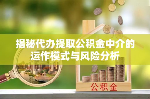 竹田揭秘代办提取公积金中介的运作模式与风险分析