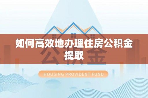 竹田如何高效地办理住房公积金提取